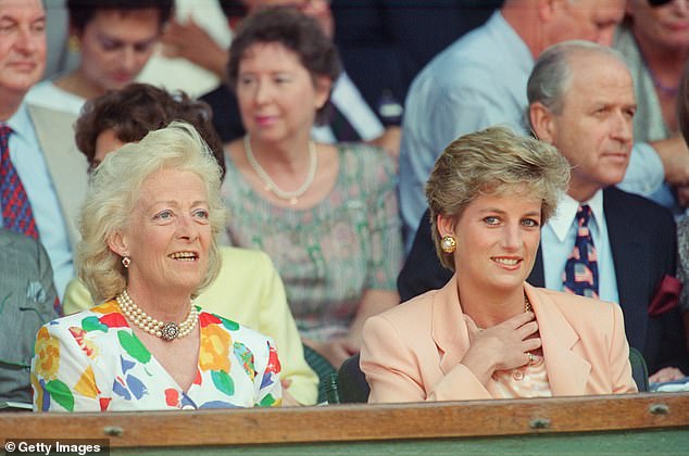 Frances and Diana at the Wimbledon Men's Tennis Final in 1993. Diana's status as one of the most famous women in the world further drew a wedge between the mother and daughter