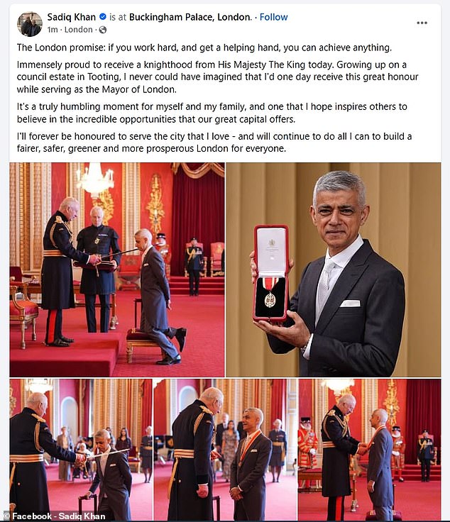 After his day at Buckingham palace, Sir Sadiq took to social media to share his pride and encourage others to work hard and be ambitious