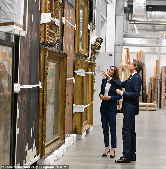 Kate, who studied for a degree in arts history at University of St Andrews, began her tour behind the scenes where thousands of exhibits are being cared for before going on display.