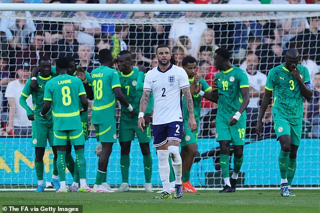 Kyle Walker was caught out for Sarr's equaliser and had a difficult evening