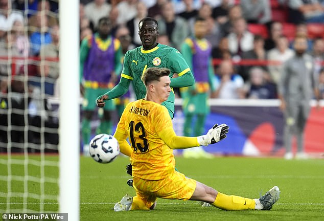 Habib Diarra put Senegal in front as he slotted the ball through Dean Henderson's legs