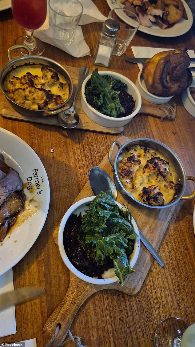 Joanna coughed up £24 for a roast beef dinner, with those looking to tuck in to a beef and pork medley required to part with £26
