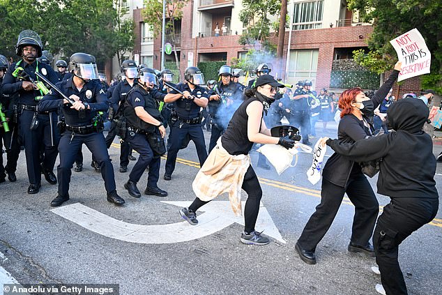 Protesters clashed with authorities in Downtown LA during the protests