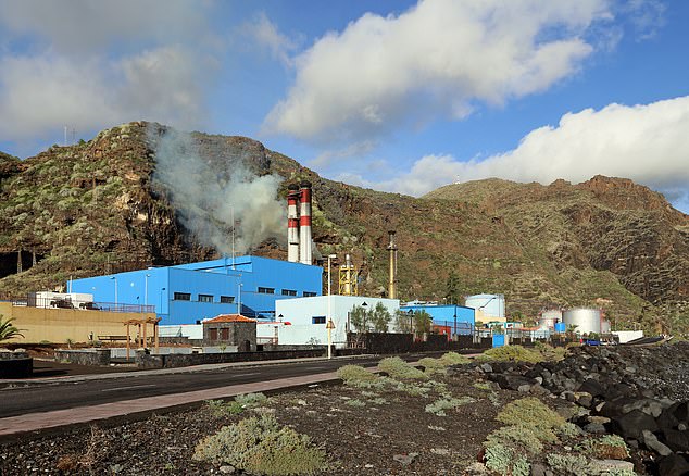 The blackout began at around 5:30pm in La Palma following a generator failure, according to the electricity company Endesa, which reported an error in the generator at the Los Guinchos plant, in Breña Alta (pictured)
