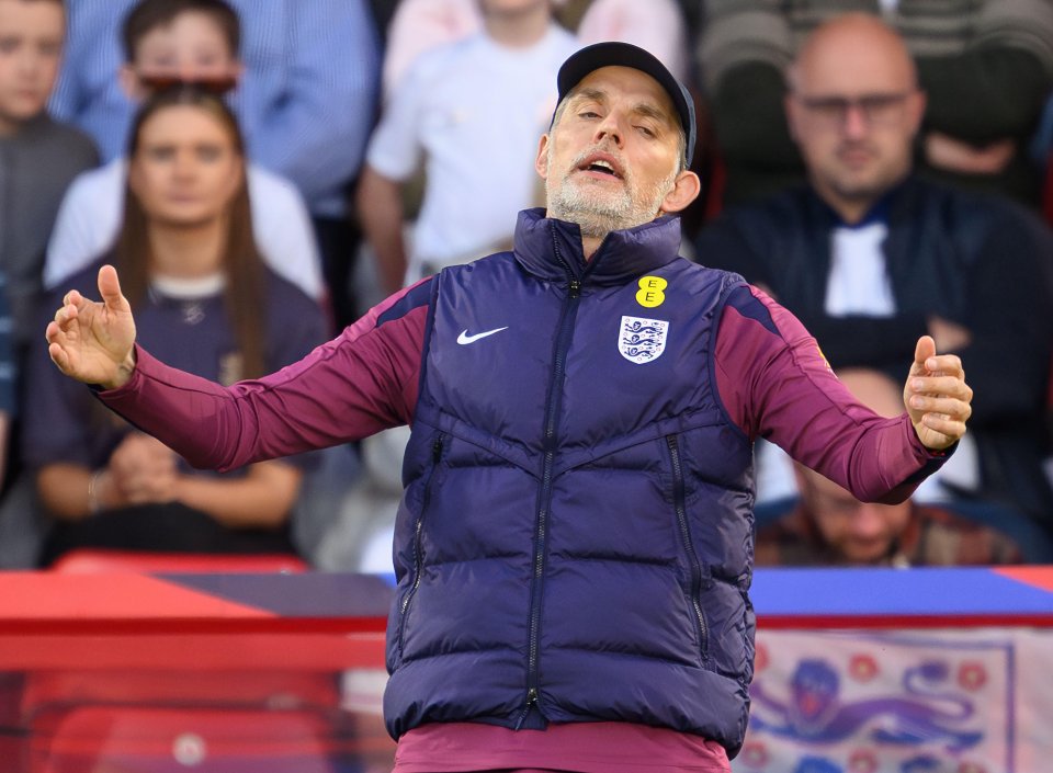 Thomas Tuchel, England's manager, at a soccer match.