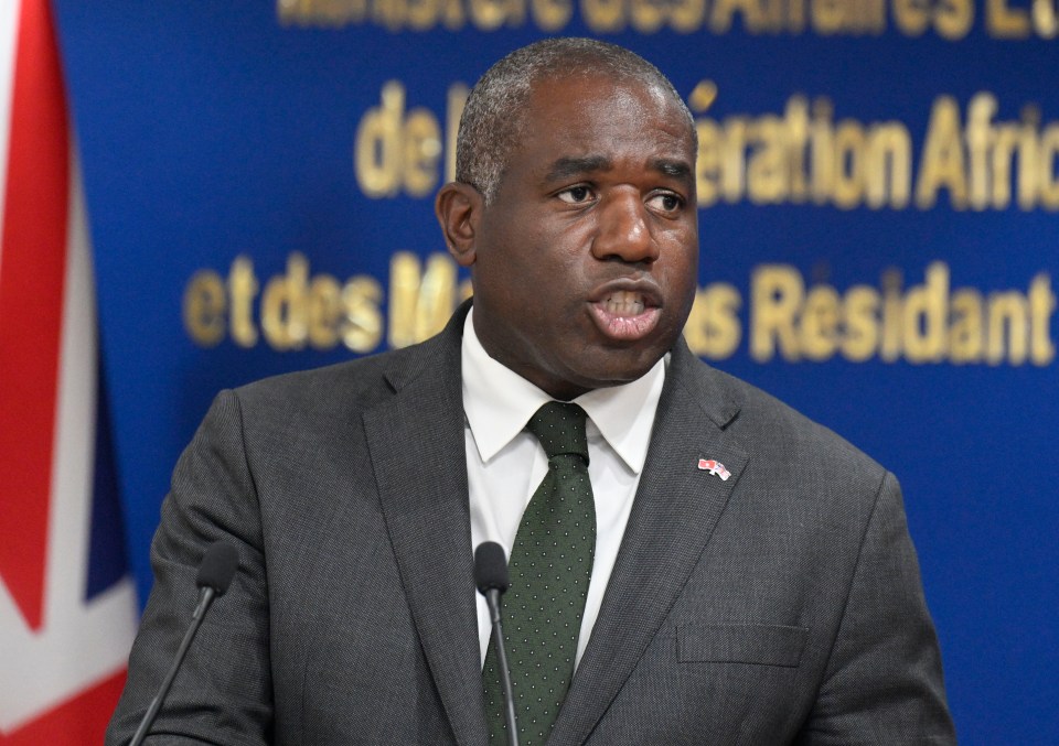 British Foreign Secretary David Lammy speaking at a press conference.