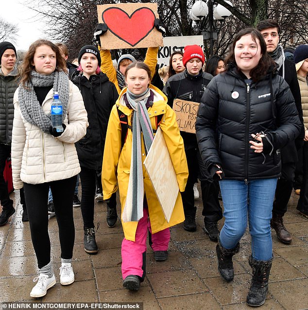 Beata and Greta at a climate change protest in Stockhom in March 2019