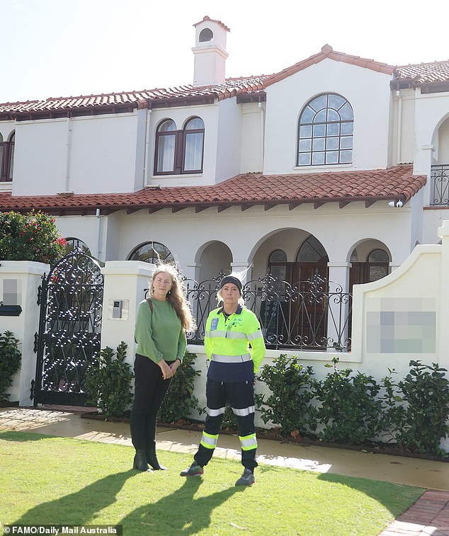 Amanda McQuillan (left) and Annette Young (right) are seen outside Clara Hurst's $6.5million Claremont home. They are two patients of her late husband, the rogue dentist Dr David Hurst