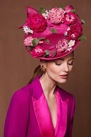 The deep pink cage with silk flowers from the SS25 collection is suitable for all occasions, such as weddings, garden parties and racing events