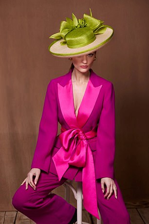The collection also features a natural and lime fine straw boater with silk flowers and bows