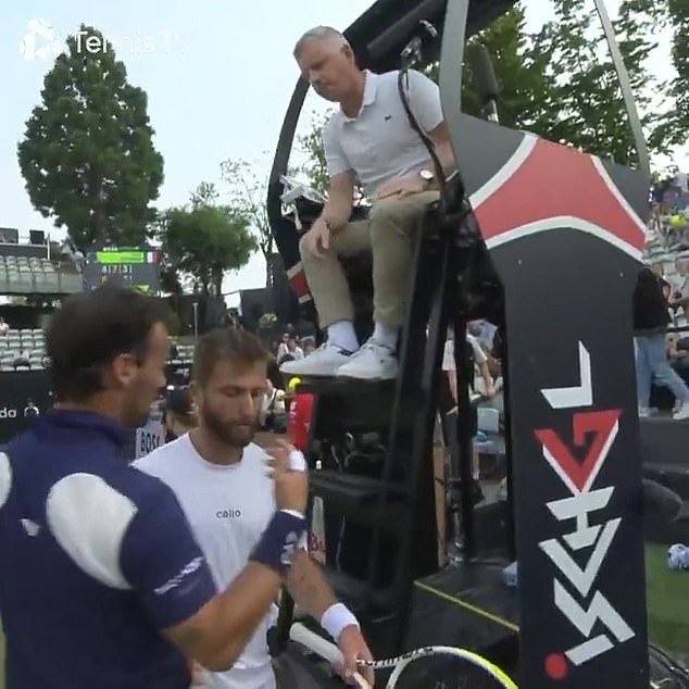 Fognini seemed to call Moutet 'a little pig' and told him he was 's***' in a furious rant