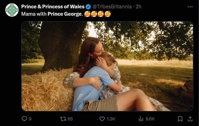 The Prince and Princess of Wales regularly share online photographs of family experiences with their children - including this outdoor picture of Kate and eldest son George