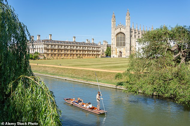 Punting on the River Cam, with King's College, Cambridge, in the background