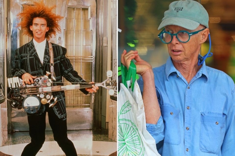 An image collage containing 2 images, Image 1 shows Yahoo Serious playing a guitar in a scene from the movie *Young Einstein*, Image 2 shows Yahoo Serious walking his dog