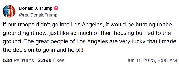 14801755 Trump unleashes on 'incompetent' Gavin Newsom after video message fail as ICE protests spread beyond LA: Live updates