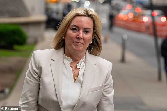 Dawn Hughes arrives at Federal court during the Sean "Diddy" Combs' sex trafficking and racketeering conspiracy trial at U.S. court in Manhattan, in New York City, U.S., May 21, 2025. REUTERS/David 'Dee' Delgado