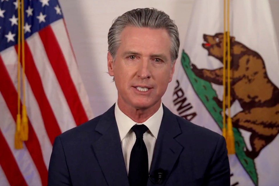 Gov. Gavin Newsom speaking.