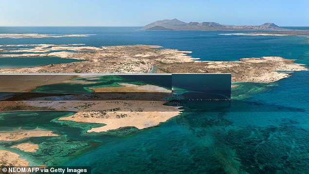 At the centre of the project is The Line (pictured) a huge 110 mile long building which over 9million people would call home
