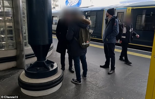 A passenger is spoken to by investigators at London Waterloo station after only buying a ticket from Vauxhall, as he is finally caught after evading nearly £20,000 in ticket costs