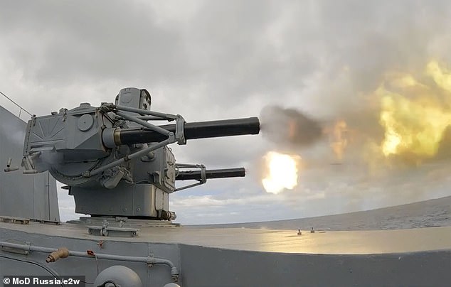 Russian frigate Admiral Gorshkov in the exercise mode in the Atlantic at the end of May-early June 2024