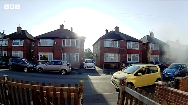 Smoke could then be seen coming from the property following the explosion