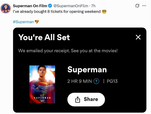 Matt Ramos (@therealsupes) said, 'This is the #Superman movie of our dreams. Every element of this is being brought to life with so much heart, sincerity & uniqueness. Can¿t believe we¿re only a month away.'