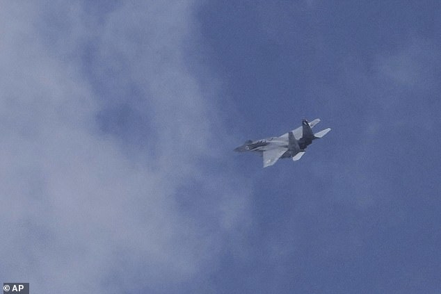 An Israeli fighter jet flies over southern Israel, Monday, May 5, 2025