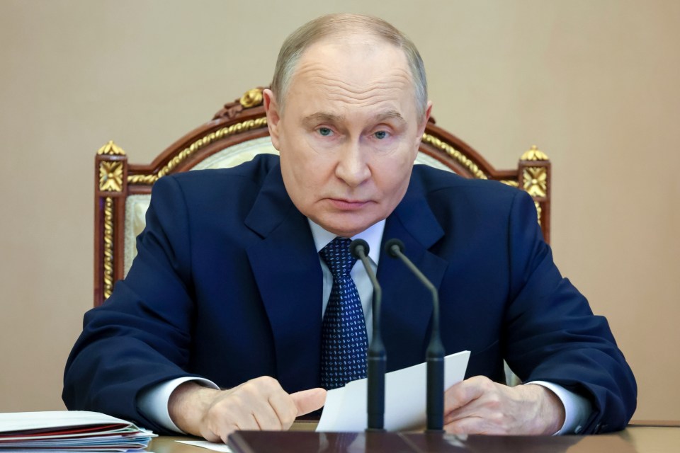 Vladimir Putin at a meeting.