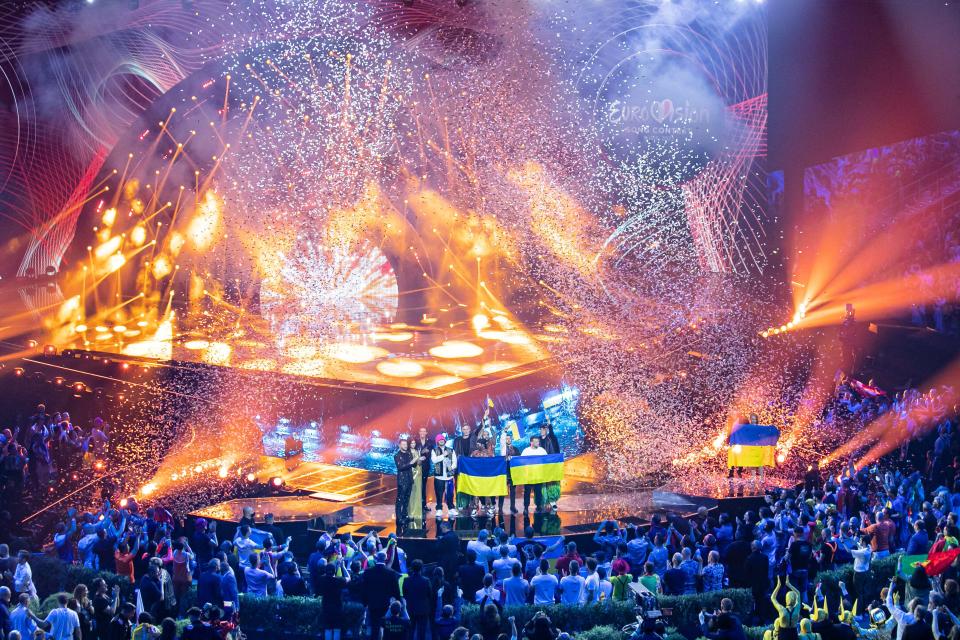Kalush Orchestra of Ukraine winning the Eurovision Song Contest.