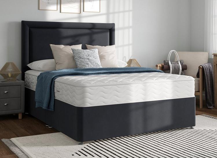 Tadley mattress with dark grey headboard and base.