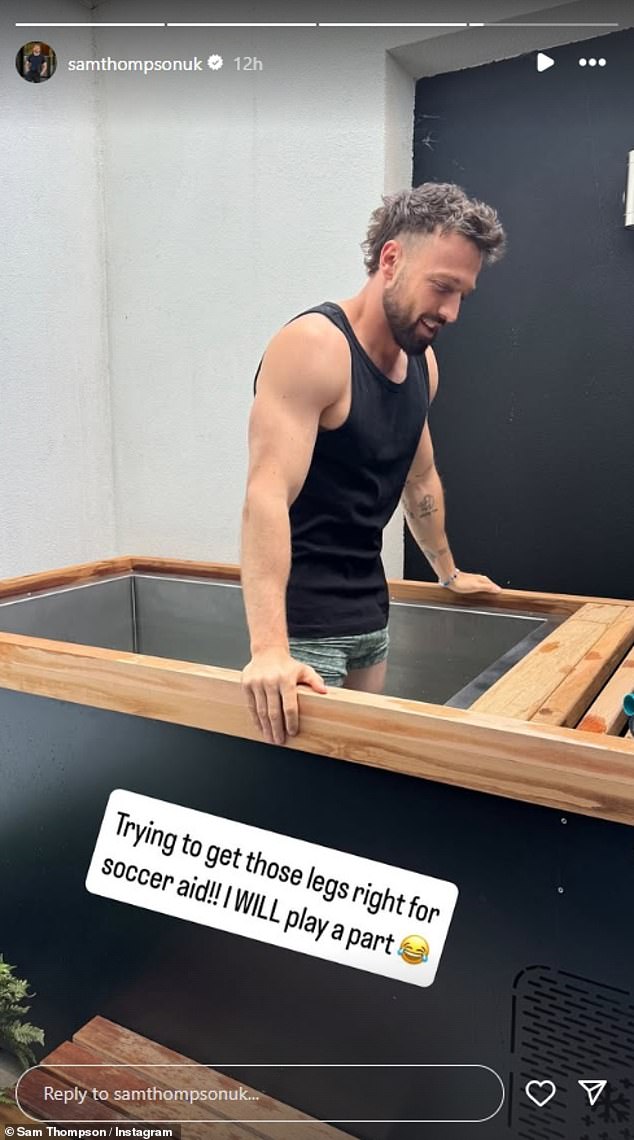 It comes days after Sam gave a heartbreaking update on whether he will be able to play in Soccer Aid after suffering a string of agonising injuries during his charity challenge