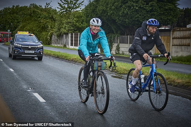 The reality TV star travelled more than 260 miles from London to Manchester over a five day period, raising £1.5million for Unicef in the process