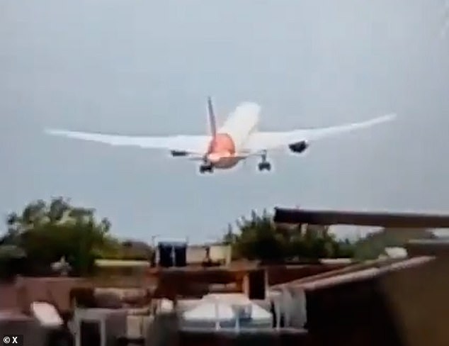 A video posted to social media appeared to show the plane descending in a controlled manner with a high nose angle and landing gear deployed