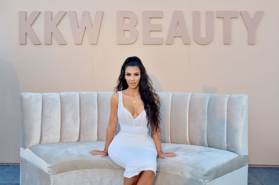 Kim Kardashian at the KKW Beauty launch at Ulta Beauty.