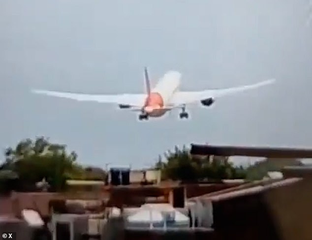 A video posted to social media appeared to show the plane descending in a controlled manner with a high nose angle and landing gear deployed