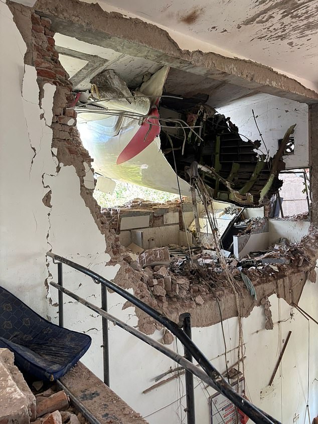 Parts of the jet appeared to have smashed into the BJ Medical College and Civil Hospital
