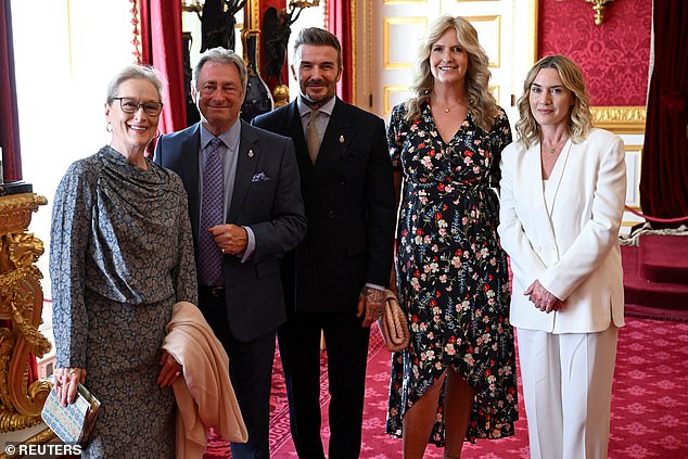 Meryl Streep, Alan Titchmarsh, David Beckham, Penny Lancaster and Kate Winslet attend the King's Foundation Awards ceremony