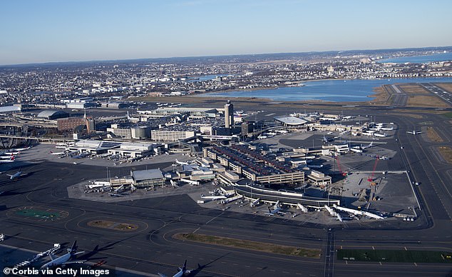 A ground stop is in place at Boston Logan International Airport until at least 1pm (file photo)