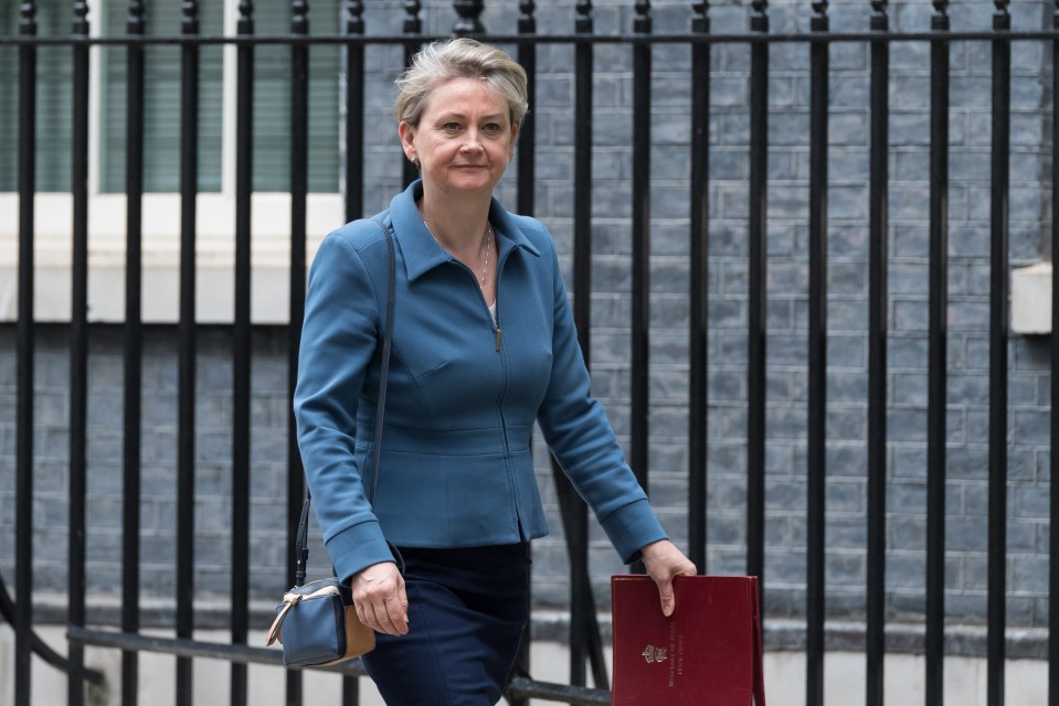 Yvette Cooper, Secretary of State for the Home Department, leaving 10 Downing Street.
