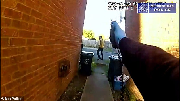 Officers chased him down an alleyway where one officer was attacked