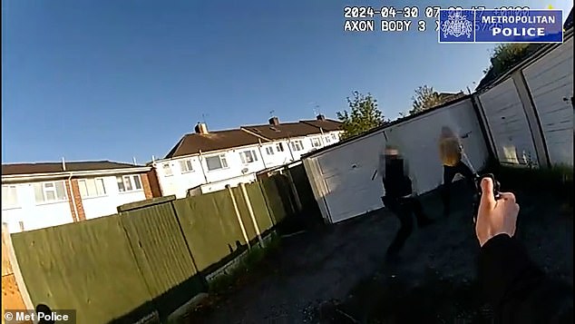 Another officer was hit by the sword as he tried to block it with his baton