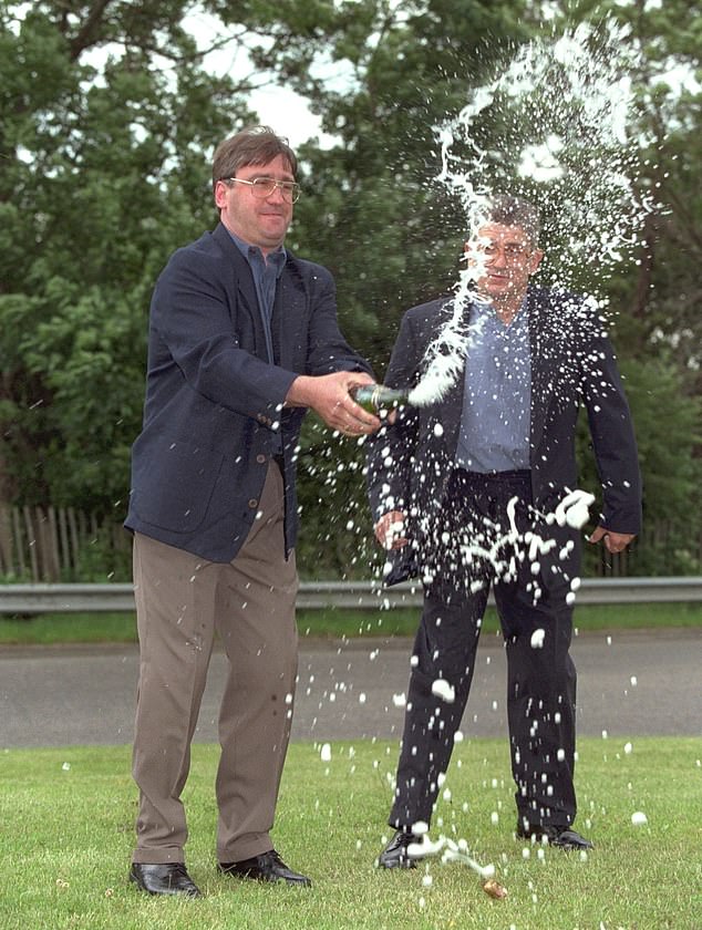 Double glazing salesman Paul Maddison (left), from Hastings in East Sussex, landed half of a £22.6million National Lottery win in 1995 with business partner Mark Gardiner (right)