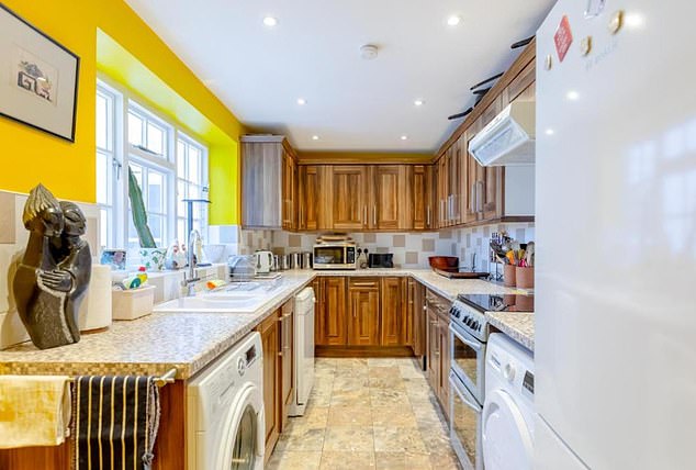 'I know I am lucky to live somewhere else, and to have another home, but this is a story of when s**t hits the fan,' she said (Pictured: The kitchen)