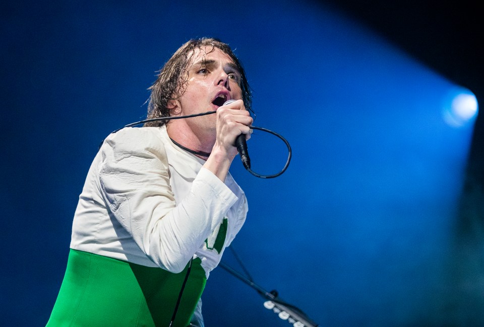 Gerard Way of My Chemical Romance performing on stage.
