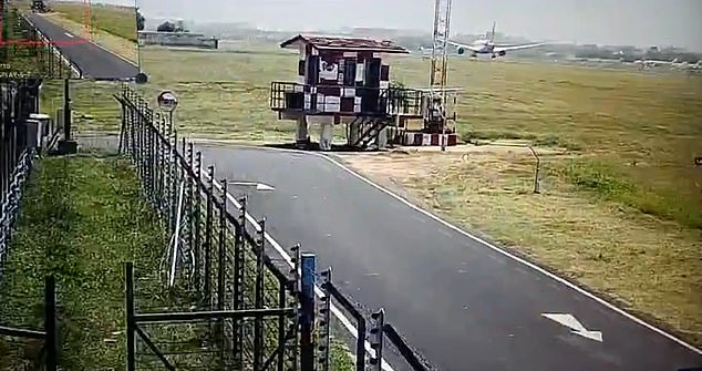 At 1.30pm local time (9am BST), the Dreamliner, which can carry up to 248 passengers, was sat stationary on Ahmedabad International Airport's single 11,500ft long runway
