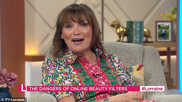 During the item, Lorraine's pool snap was used to demonstrate what technology could do to 'tweak' images which left her visibly amused