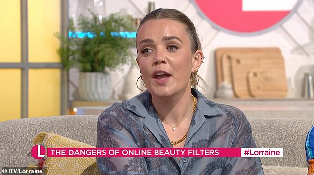 Emily, 30, is known for her candid posts on social media about body positivity and demonstrated the apps available to alter Lorraine's holiday snap