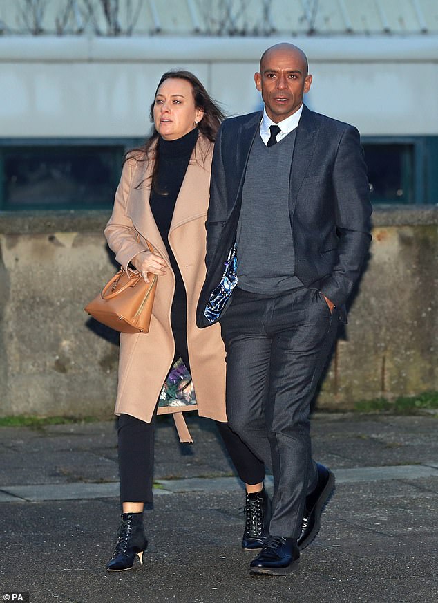 Trevor Sinclair, 52, is pictured arriving at court in 2017 with his wife Natalie