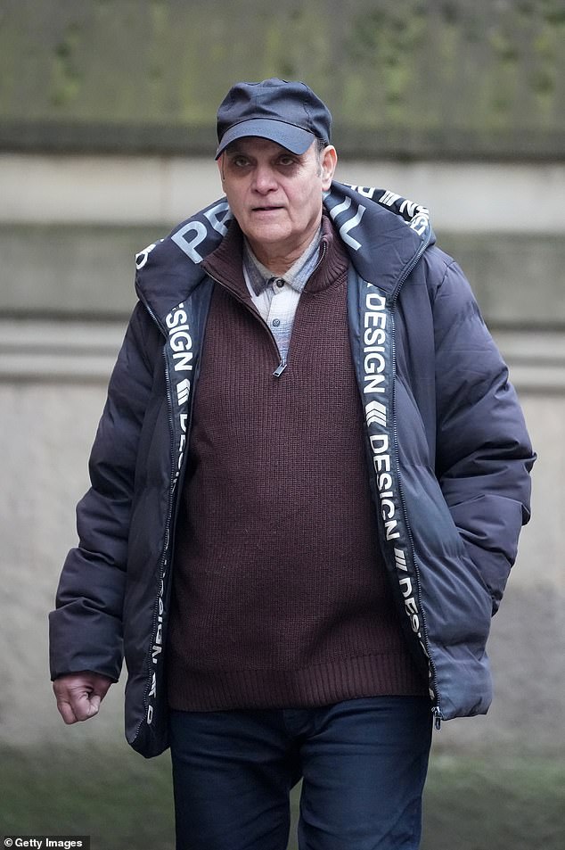 Gang member and former shopkeeper Mushtaq Ahmed, 67, arriving at court during his trial