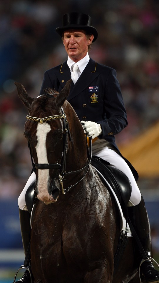 Heath Ryan of Australia and Greenoaks Dundee competing in dressage at the 2008 Summer Olympics.